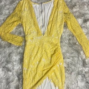 Yellow Plunge Bodycon
